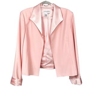 Girlhood Barbie Core Pastel Pink Satin Trim Blazer Jacket 16P